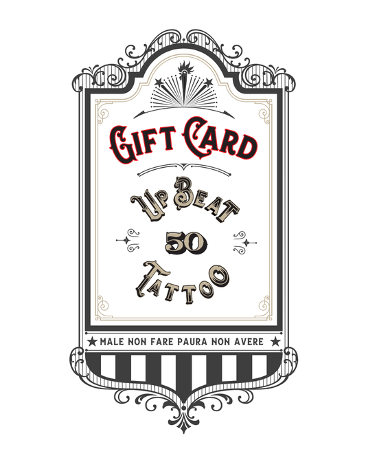 Gift Card Tattoo - Upbeat Tattoo studioGift Card Tattoo